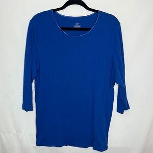 CJ Banks 3/4 Sleeve Cotton Top